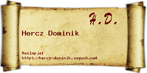 Hercz Dominik névjegykártya